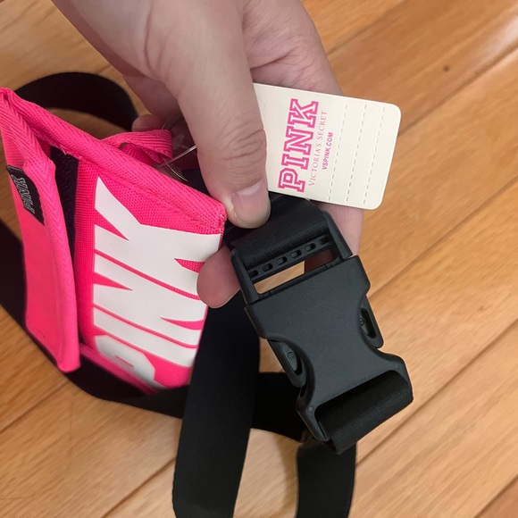 PINK Victoria's Secret Bright Pink ID Holder with Black Lanyard - Picture 5 of 5